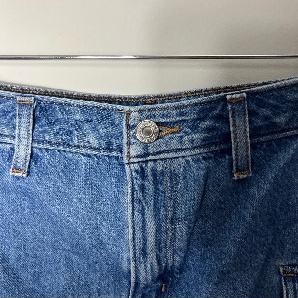 Levi’s 1994 Denim Jean Cargo Skirt Pockets Cotton Size 29 591 - Picture 3 of 8